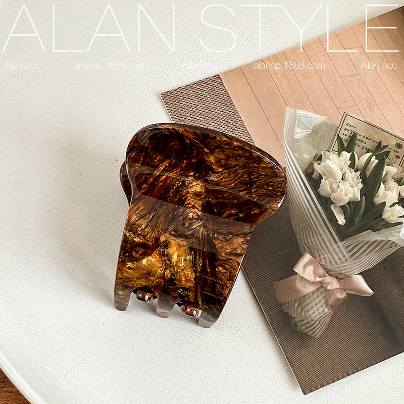 Wholesale France Acetic Acid High-end Wood Grain Color Shark Clip